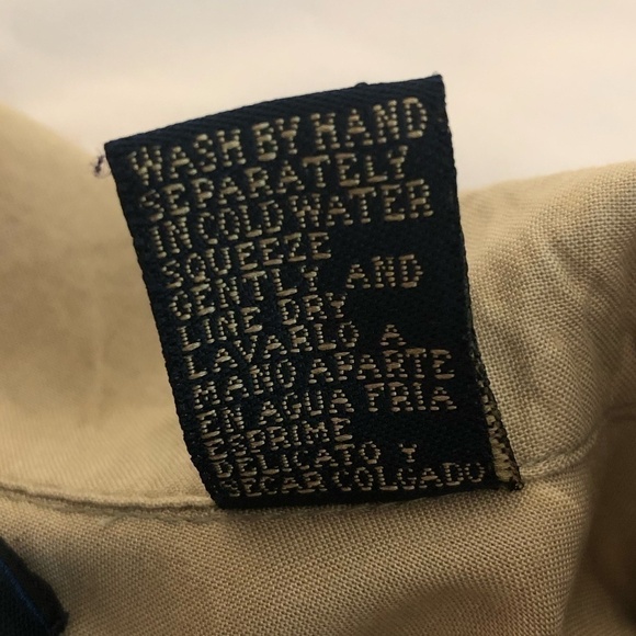 Vintage WINGO Button Shirt Men's Large Tan Blue Hawaiian Floral Short Sleeve - Picture 6 of 7